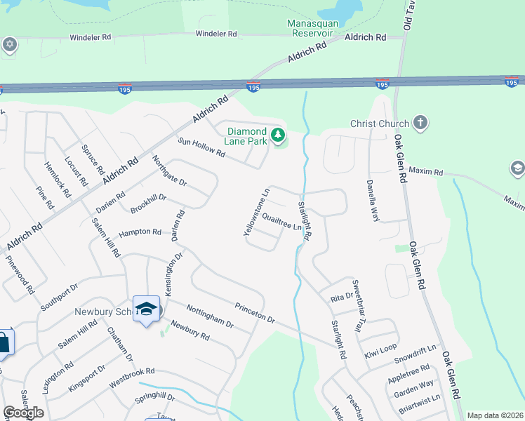 map of restaurants, bars, coffee shops, grocery stores, and more near 2 Quailtree Lane in Howell Township
