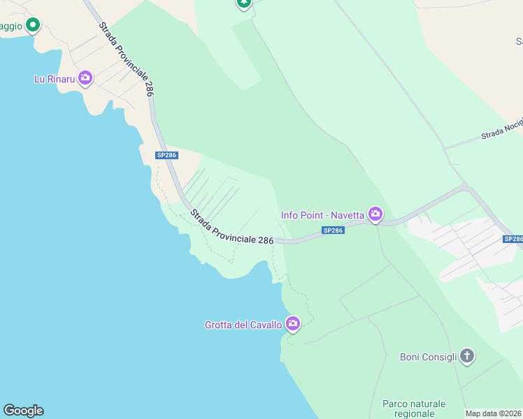 map of restaurants, bars, coffee shops, grocery stores, and more near 102 Strada Provinciale 286 in Provincia di Lecce