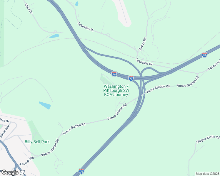 map of restaurants, bars, coffee shops, grocery stores, and more near Koa Road in Washington County