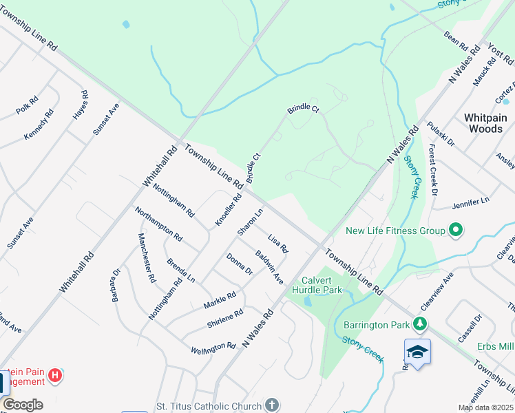 map of restaurants, bars, coffee shops, grocery stores, and more near 601 Township Line Road in Eagleville