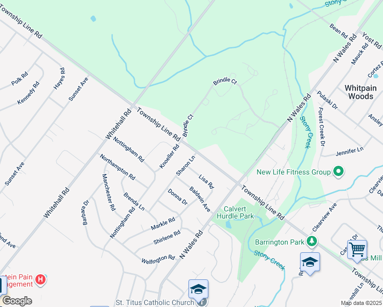 map of restaurants, bars, coffee shops, grocery stores, and more near 601 Township Line Road in Eagleville