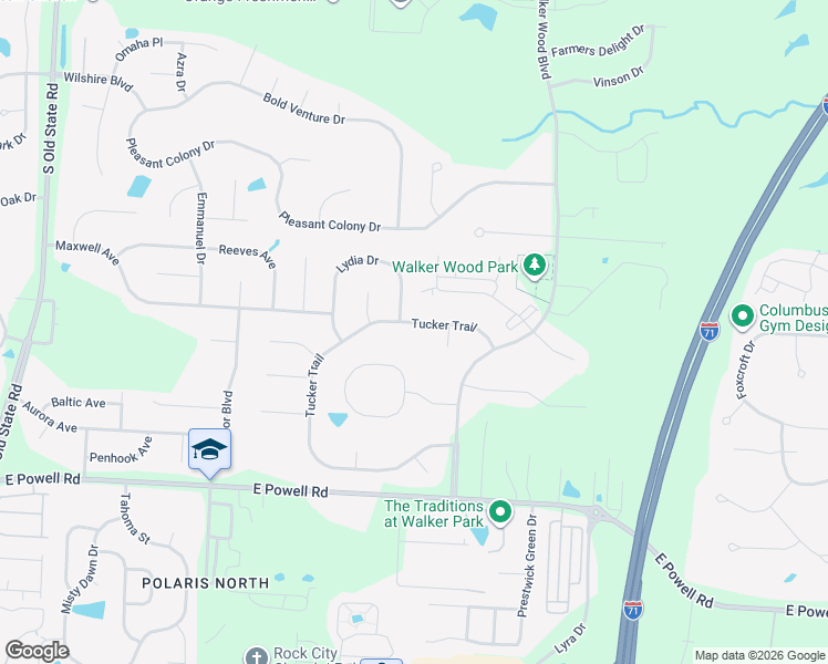 map of restaurants, bars, coffee shops, grocery stores, and more near 2683 Aikin Circle in Lewis Center