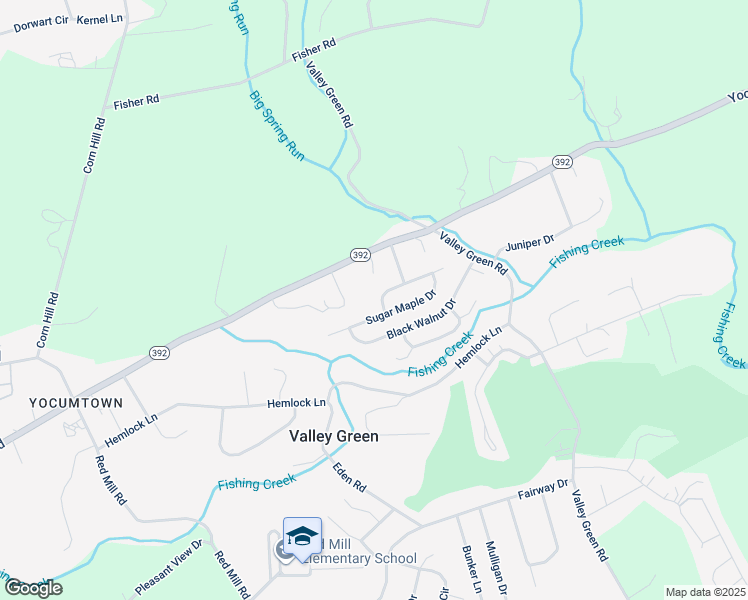 map of restaurants, bars, coffee shops, grocery stores, and more near 10 Burning Brush Circle in Valley Green