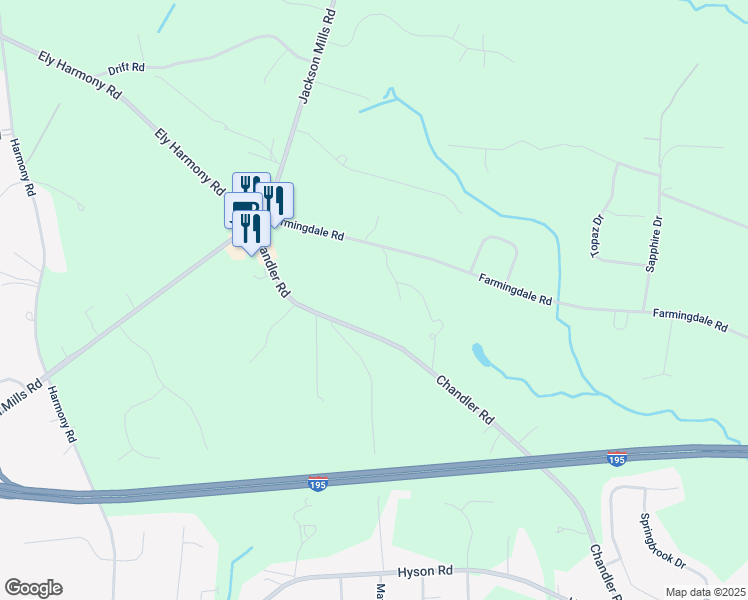 map of restaurants, bars, coffee shops, grocery stores, and more near 363 Chandler Road in Jackson Township