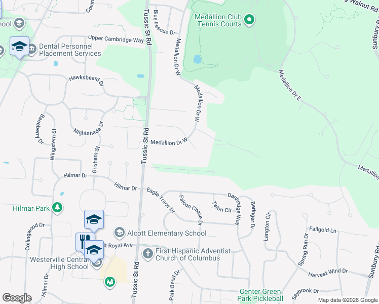 map of restaurants, bars, coffee shops, grocery stores, and more near in Westerville