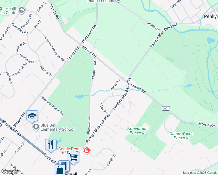 map of restaurants, bars, coffee shops, grocery stores, and more near 510 Plymouth Road in Blue Bell