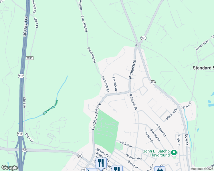 map of restaurants, bars, coffee shops, grocery stores, and more near 615 Sand Hill Road in Mount Pleasant