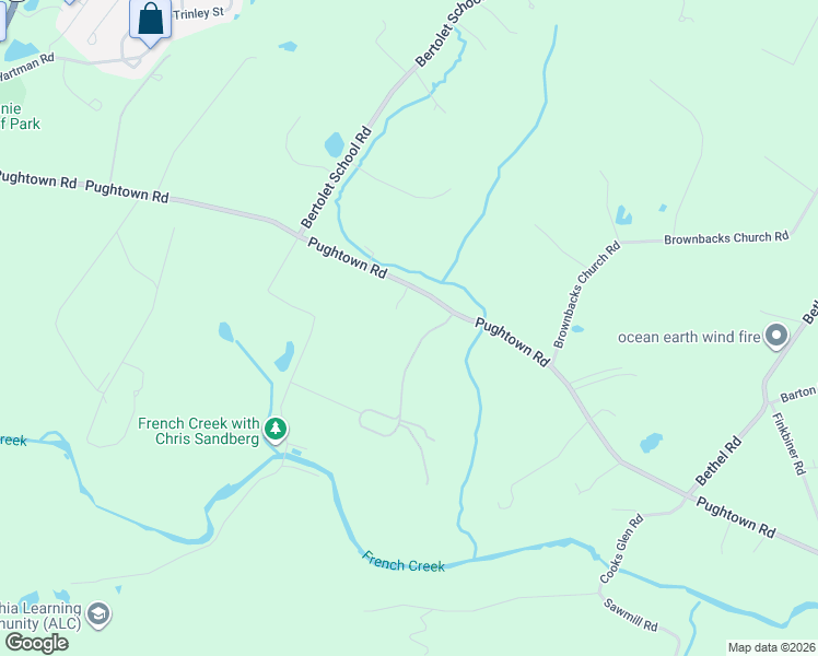 map of restaurants, bars, coffee shops, grocery stores, and more near 612 Pughtown Road in Spring City