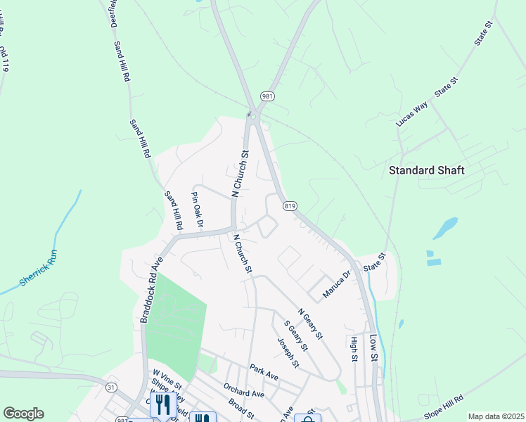 map of restaurants, bars, coffee shops, grocery stores, and more near 112 Shady Street in Mount Pleasant