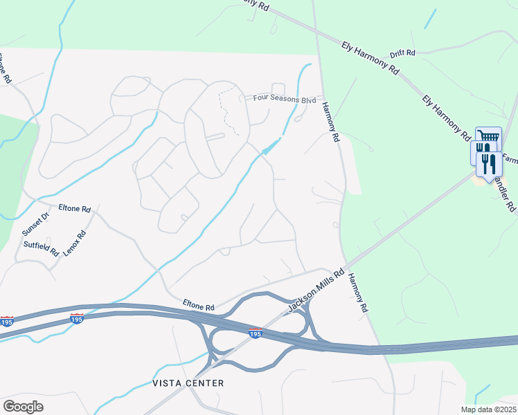 map of restaurants, bars, coffee shops, grocery stores, and more near 18 Hardwick Court in Jackson Township