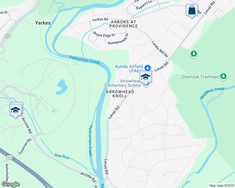 map of restaurants, bars, coffee shops, grocery stores, and more near 5003 Tomahawk Drive in Collegeville