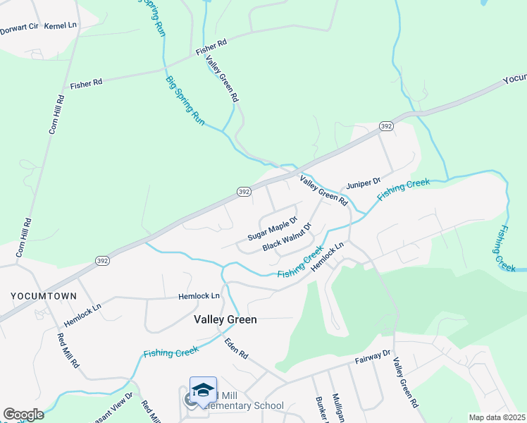 map of restaurants, bars, coffee shops, grocery stores, and more near 40 Burning Brush Circle in Valley Green