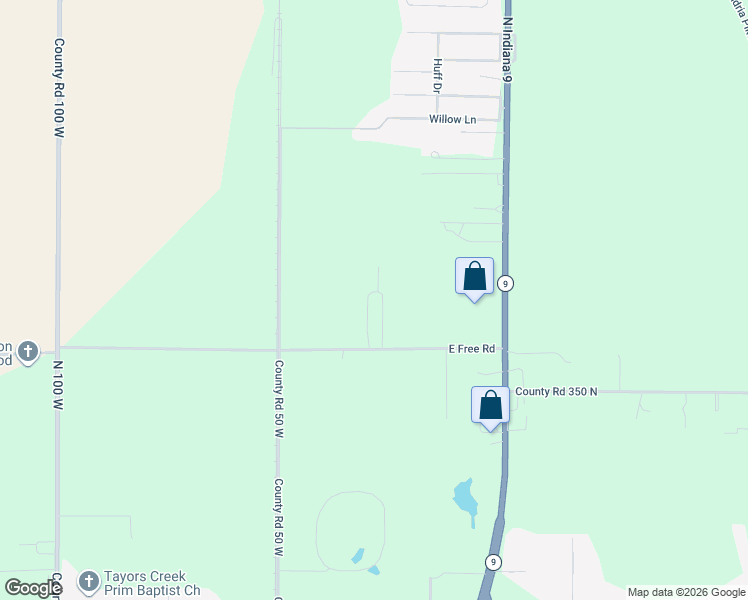 map of restaurants, bars, coffee shops, grocery stores, and more near 278 West 375 North in Anderson