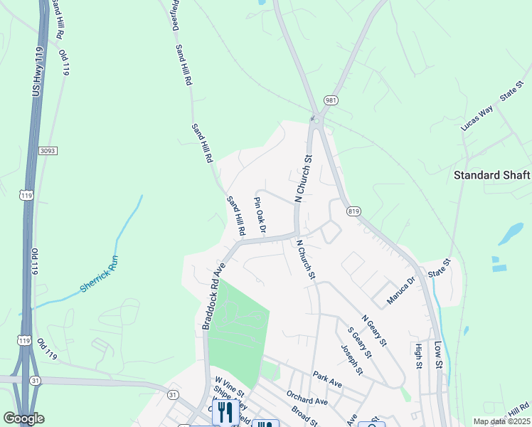 map of restaurants, bars, coffee shops, grocery stores, and more near 204 Pin Oak Drive in Mount Pleasant