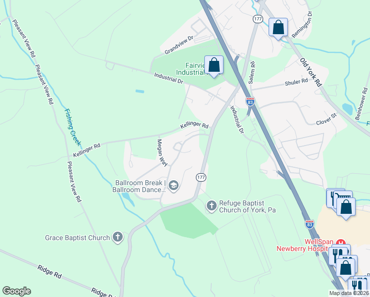map of restaurants, bars, coffee shops, grocery stores, and more near 101 Holly Court in Lewisberry
