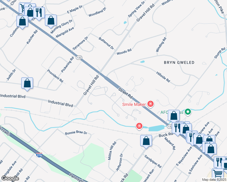 map of restaurants, bars, coffee shops, grocery stores, and more near 616 Danenberger Drive in Southampton