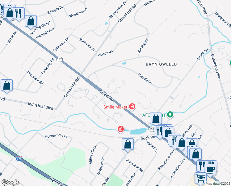 map of restaurants, bars, coffee shops, grocery stores, and more near 721 Grantham Court in Southampton