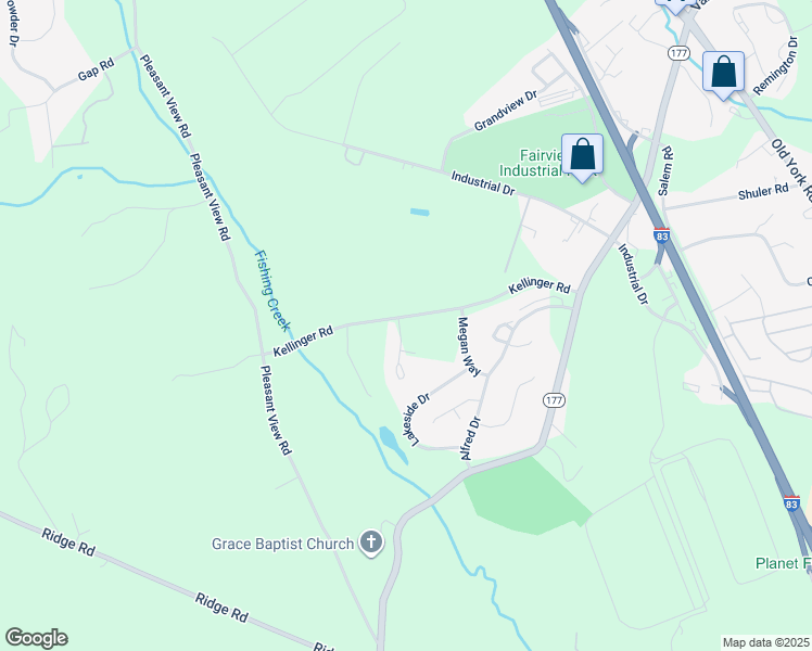 map of restaurants, bars, coffee shops, grocery stores, and more near 103 Scully Place in Lewisberry