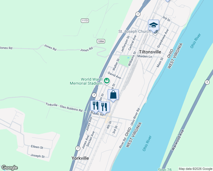 map of restaurants, bars, coffee shops, grocery stores, and more near 298 Walter Street in Yorkville