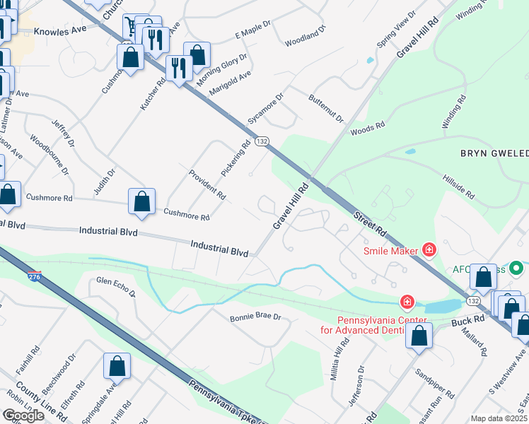 map of restaurants, bars, coffee shops, grocery stores, and more near 205 Gravel Hill Station in Southampton