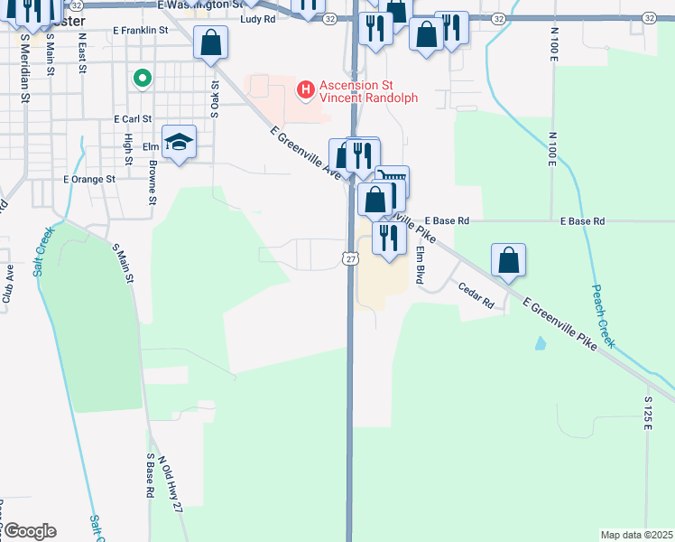 map of restaurants, bars, coffee shops, grocery stores, and more near U.S. 27 in Winchester