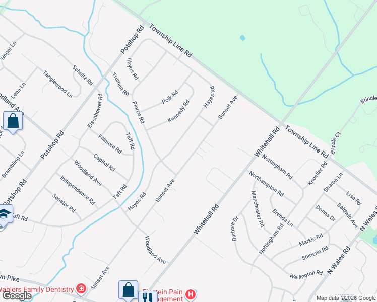 map of restaurants, bars, coffee shops, grocery stores, and more near 3200 Sunset Avenue in Eagleville