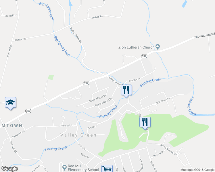 map of restaurants, bars, coffee shops, grocery stores, and more near 80 Burning Brush Circle in Goldsboro
