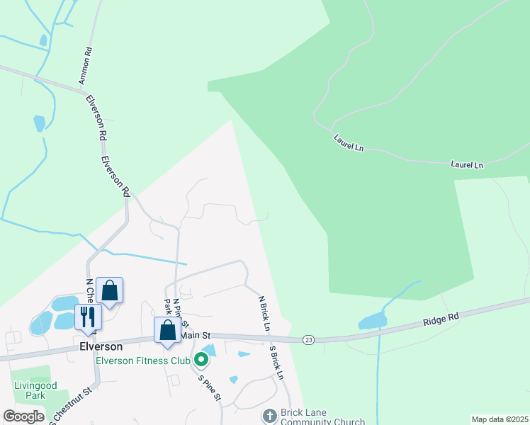 map of restaurants, bars, coffee shops, grocery stores, and more near 185 Blue Rock Hill in Elverson