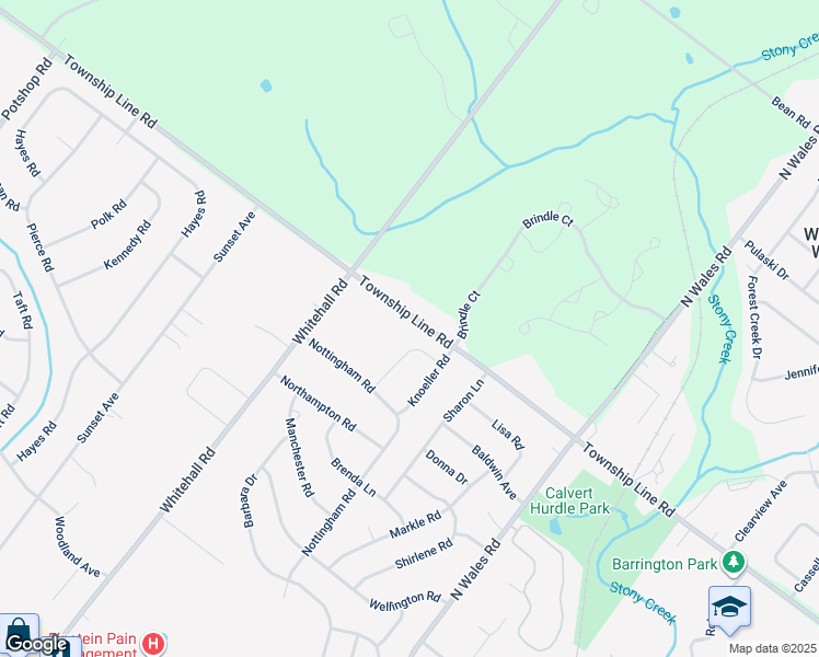 map of restaurants, bars, coffee shops, grocery stores, and more near 617 Township Line Road in Eagleville