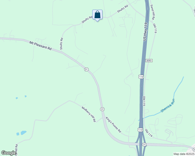 map of restaurants, bars, coffee shops, grocery stores, and more near 1327 Pennsylvania 31 in Mount Pleasant