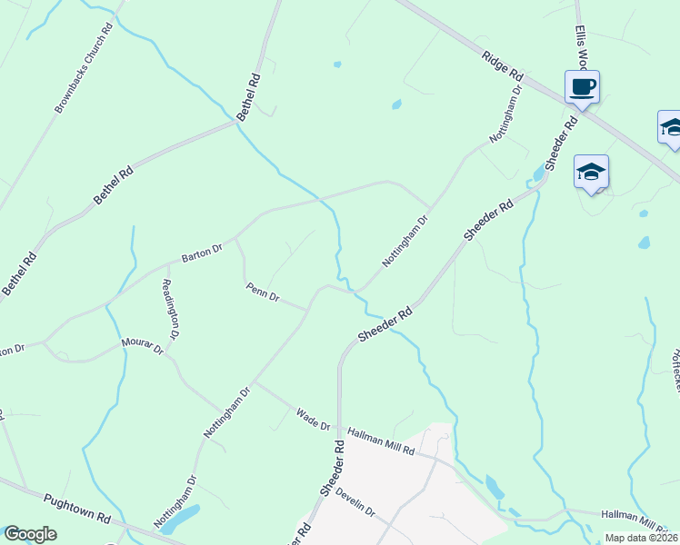 map of restaurants, bars, coffee shops, grocery stores, and more near 205 Nottingham Drive in Spring City