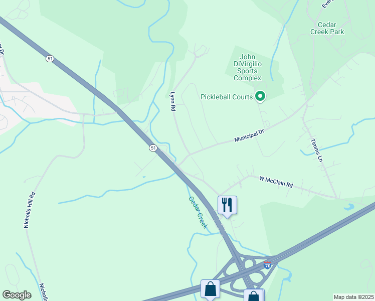 map of restaurants, bars, coffee shops, grocery stores, and more near 352 Concord Lane in Belle Vernon