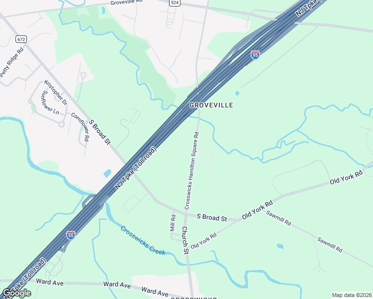 map of restaurants, bars, coffee shops, grocery stores, and more near 4881 Crosswicks Hamilton Square Road in Hamilton Township