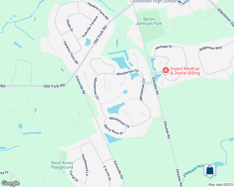map of restaurants, bars, coffee shops, grocery stores, and more near 23 Gettysburg Court in Allentown