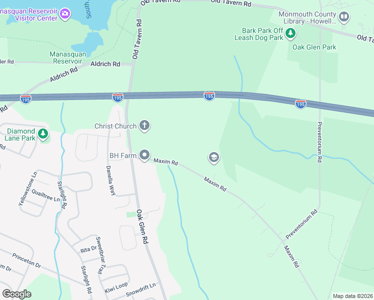 map of restaurants, bars, coffee shops, grocery stores, and more near 49 Maxim Road in Howell