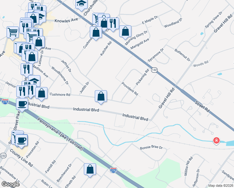 map of restaurants, bars, coffee shops, grocery stores, and more near 528 Cedarbrook Road in Southampton