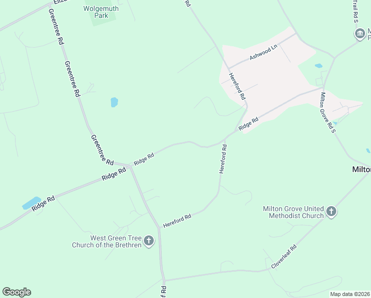 map of restaurants, bars, coffee shops, grocery stores, and more near 2076 Ridge Road in Elizabethtown