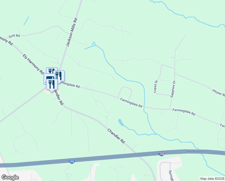map of restaurants, bars, coffee shops, grocery stores, and more near 14 Serendipity Drive in Jackson Township