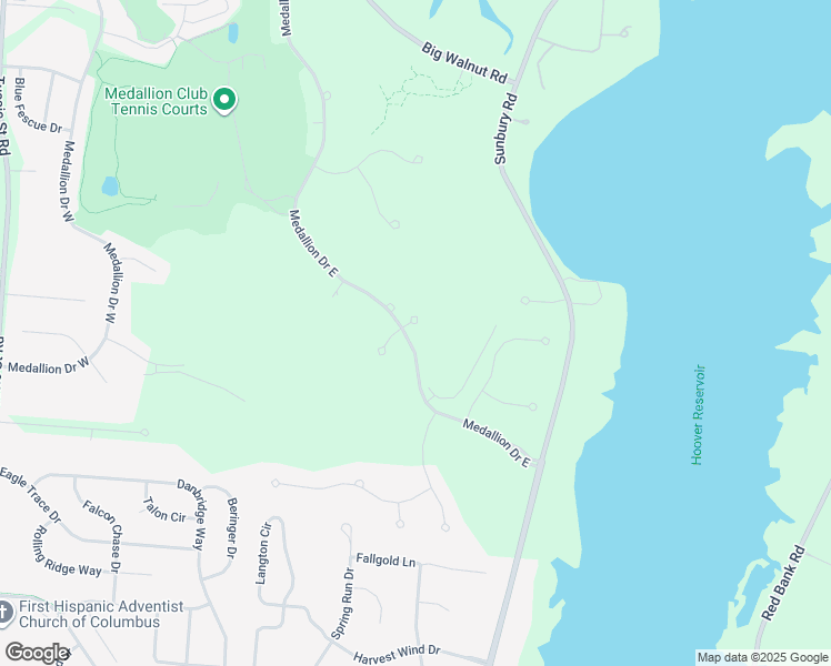 map of restaurants, bars, coffee shops, grocery stores, and more near 5805 Medallion Drive East in Westerville