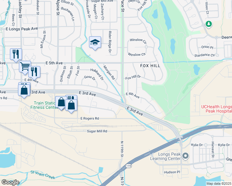 map of restaurants, bars, coffee shops, grocery stores, and more near 924 East 4th Avenue in Longmont