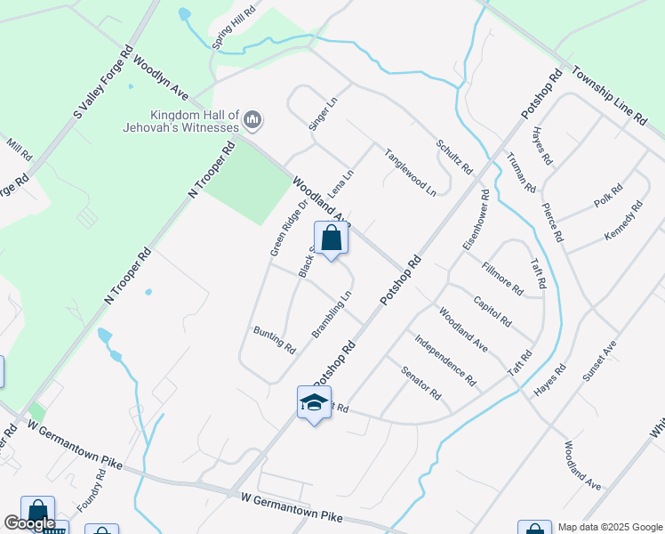 map of restaurants, bars, coffee shops, grocery stores, and more near 3035 Brambling Lane in Eagleville