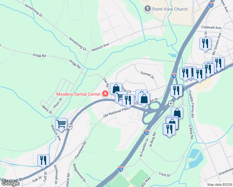 map of restaurants, bars, coffee shops, grocery stores, and more near 1981 The Road in Washington