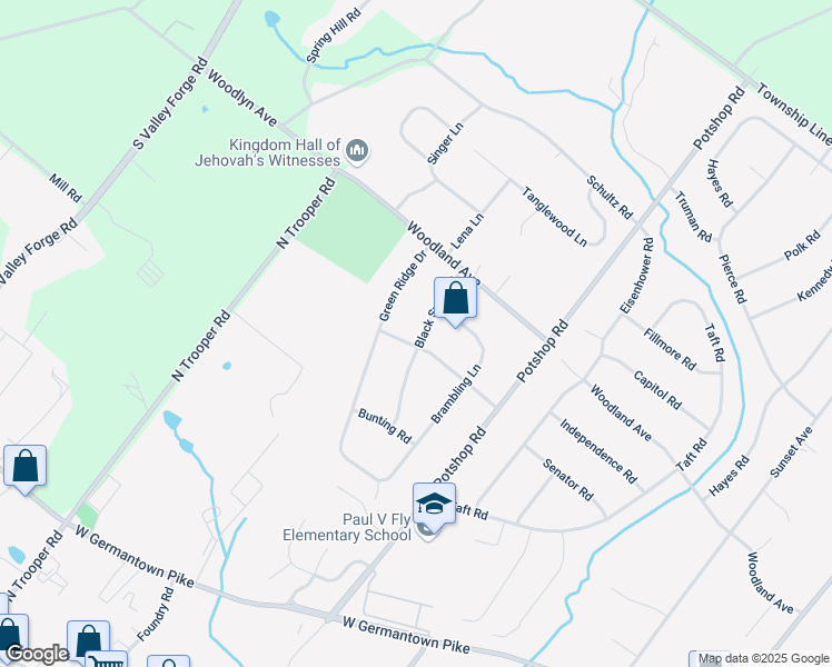 map of restaurants, bars, coffee shops, grocery stores, and more near 3025 Black Swift Road in Eagleville
