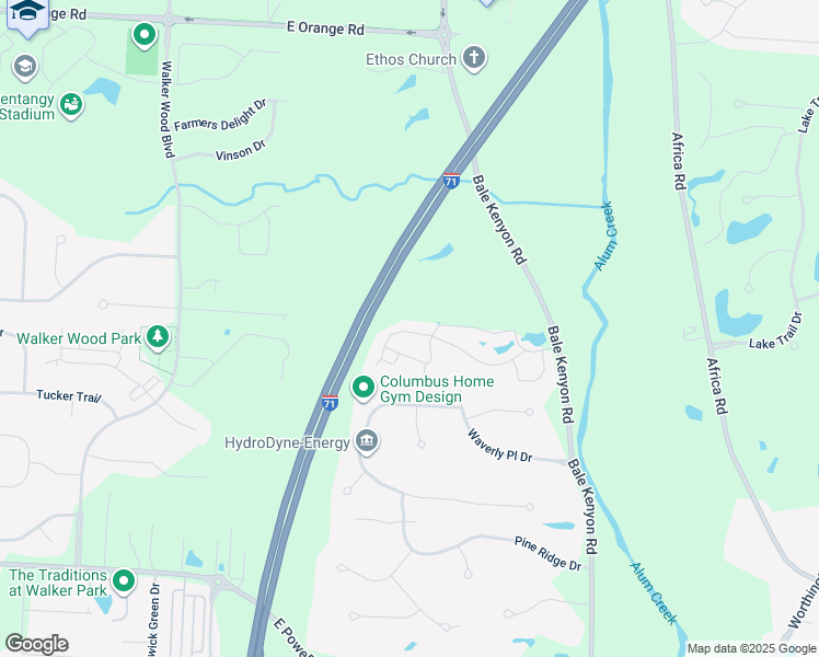 map of restaurants, bars, coffee shops, grocery stores, and more near 3627 Birkland Circle in Lewis Center
