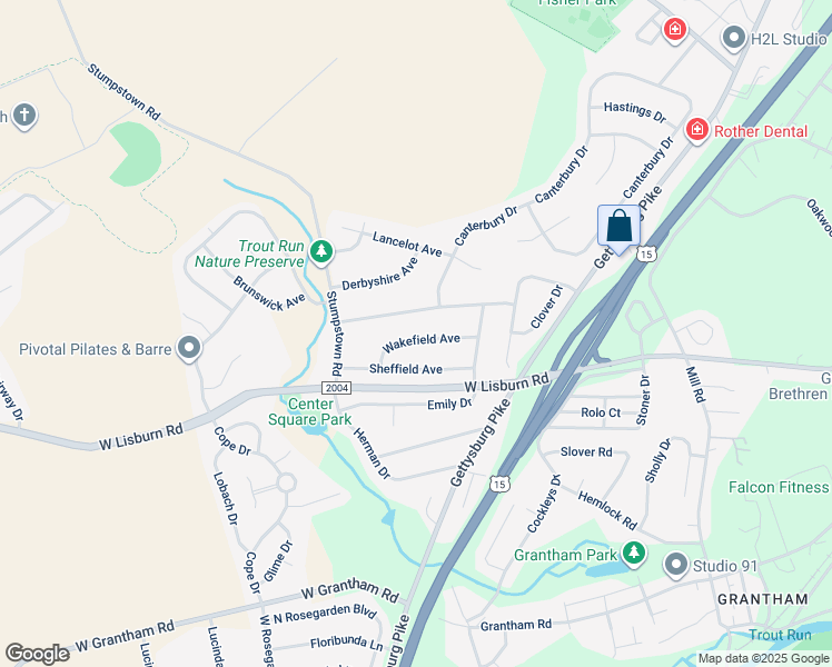map of restaurants, bars, coffee shops, grocery stores, and more near 912 Wakefield Avenue in Mechanicsburg
