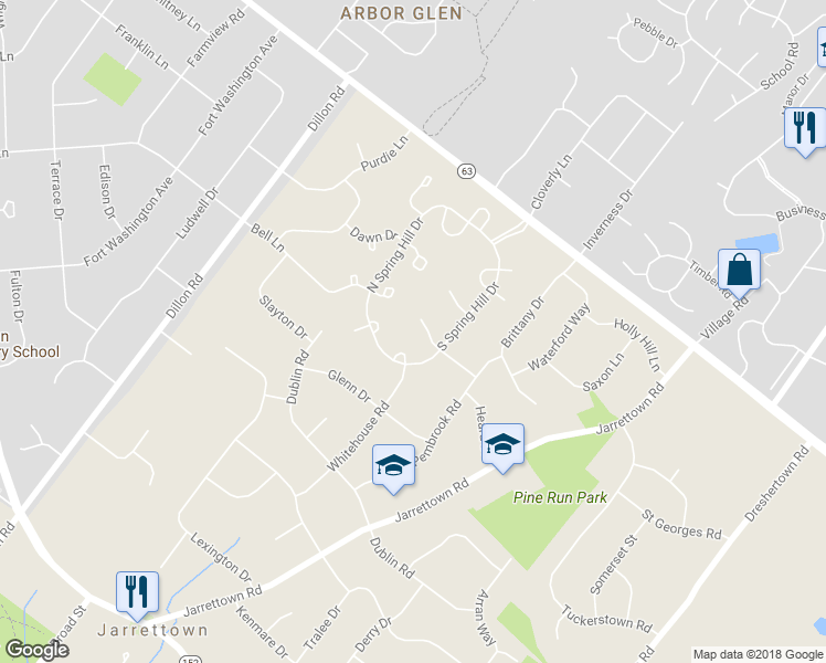 map of restaurants, bars, coffee shops, grocery stores, and more near 1516 Isaacs Ct in Maple Glen