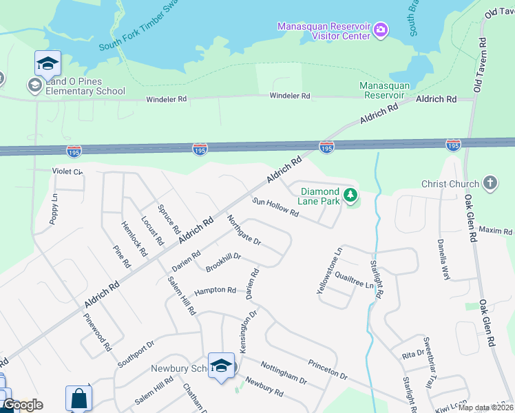 map of restaurants, bars, coffee shops, grocery stores, and more near 4 Sun Hollow Road in Howell Township