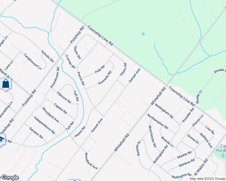 map of restaurants, bars, coffee shops, grocery stores, and more near 3216 Hayes Road in Norristown