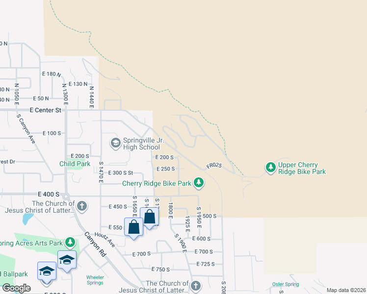 map of restaurants, bars, coffee shops, grocery stores, and more near 1800 Spring Oaks Drive in Springville