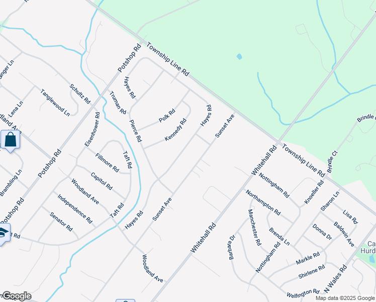 map of restaurants, bars, coffee shops, grocery stores, and more near 3216 Hayes Road in Norristown